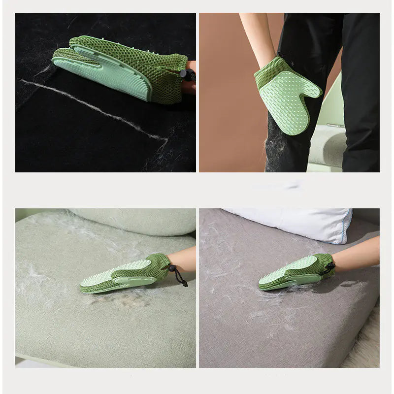 Gants de Massage en Silicone et Brosses pour Enlever les Poils d'Animaux