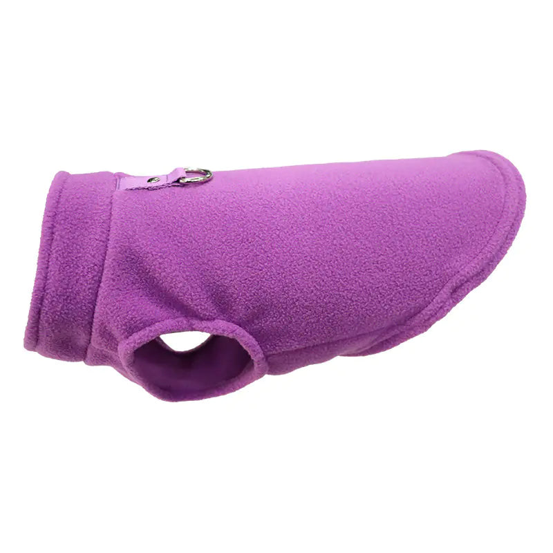 Vêtements Épais pour Chien en Polaire Unie avec Sangle