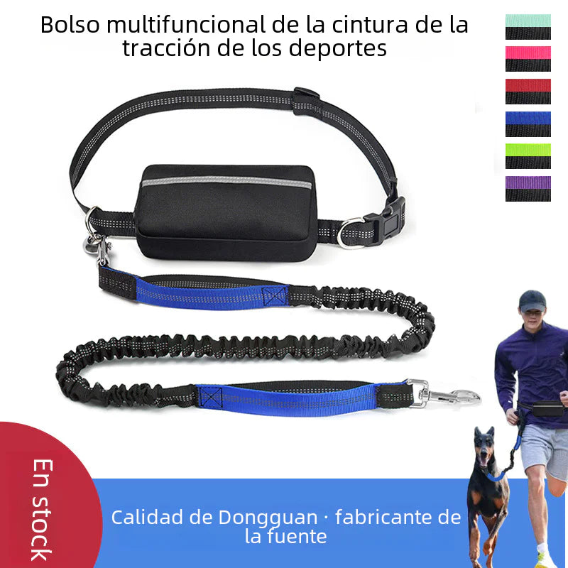 Sac banane de course transfrontalier pour animaux de compagnie avec laisse