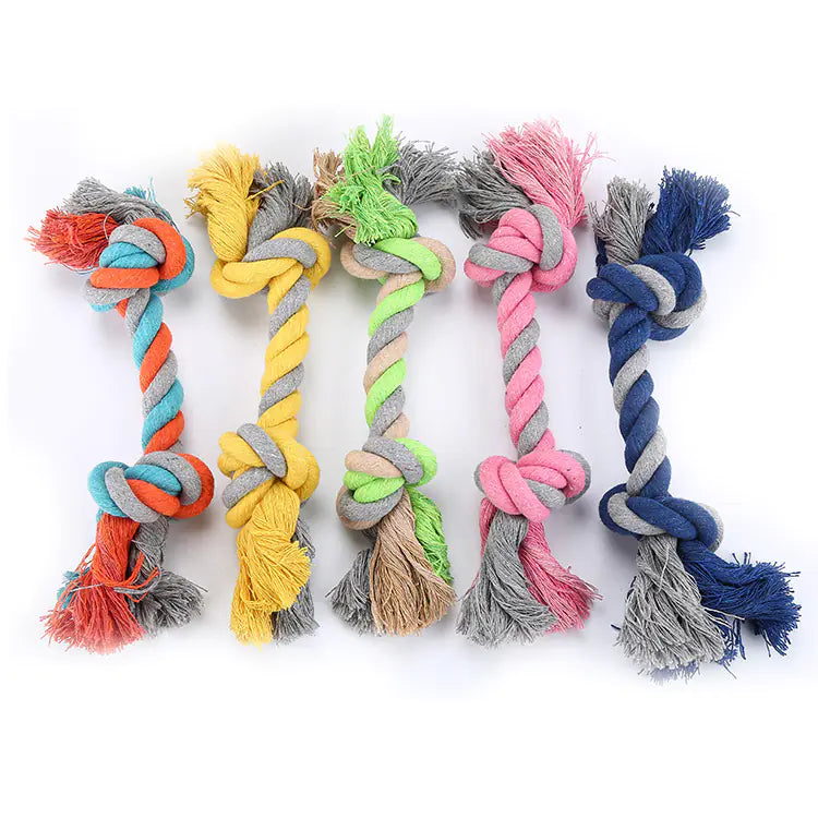 Jouet pour chien en corde de coton à gros nœuds pour l'entraînement (28cm)