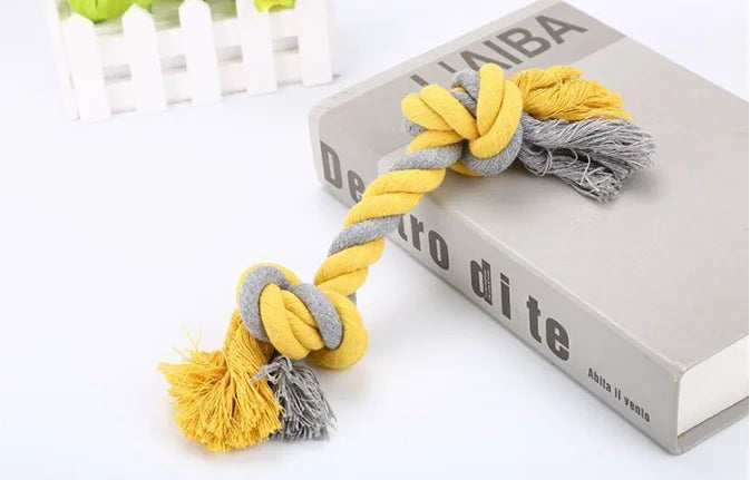 Jouet pour chien en corde de coton à gros nœuds pour l'entraînement (28cm)