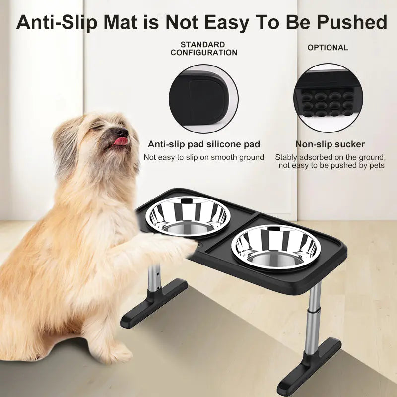Plateau de Table de Double Bol Pliant pour Animaux de Compagnie