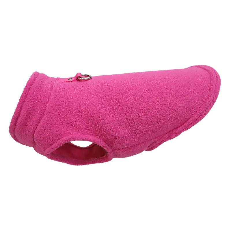 Vêtements Épais pour Chien en Polaire Unie avec Sangle