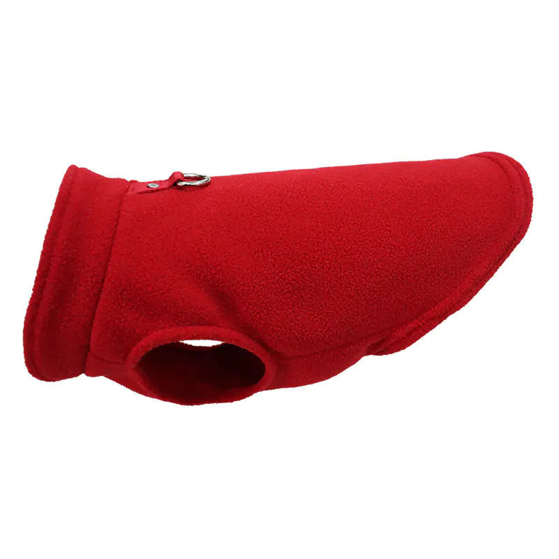 Vêtements Épais pour Chien en Polaire Unie avec Sangle