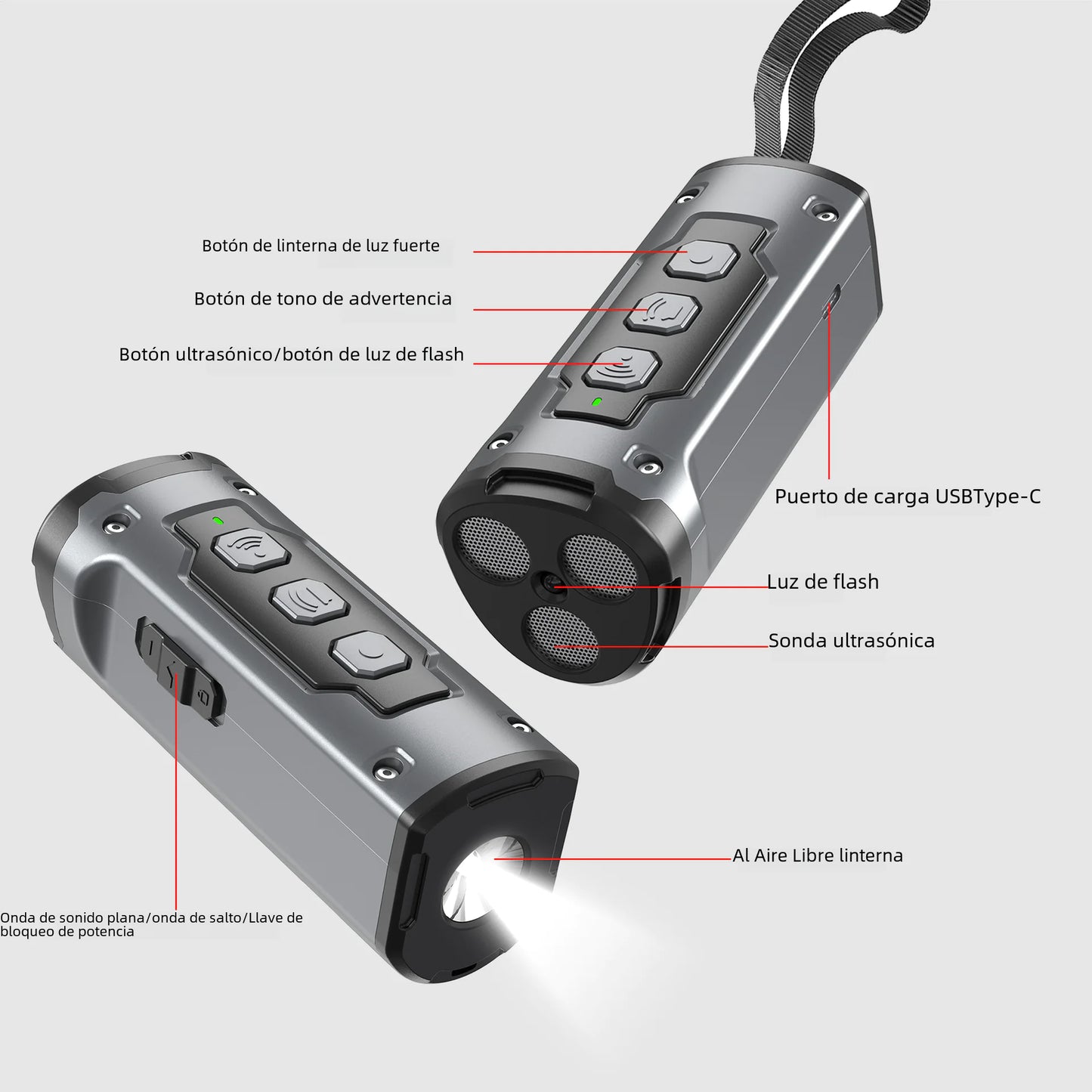 Répulsif Ultrasonique pour Chiens 2023 avec Fonction Lampe Torche