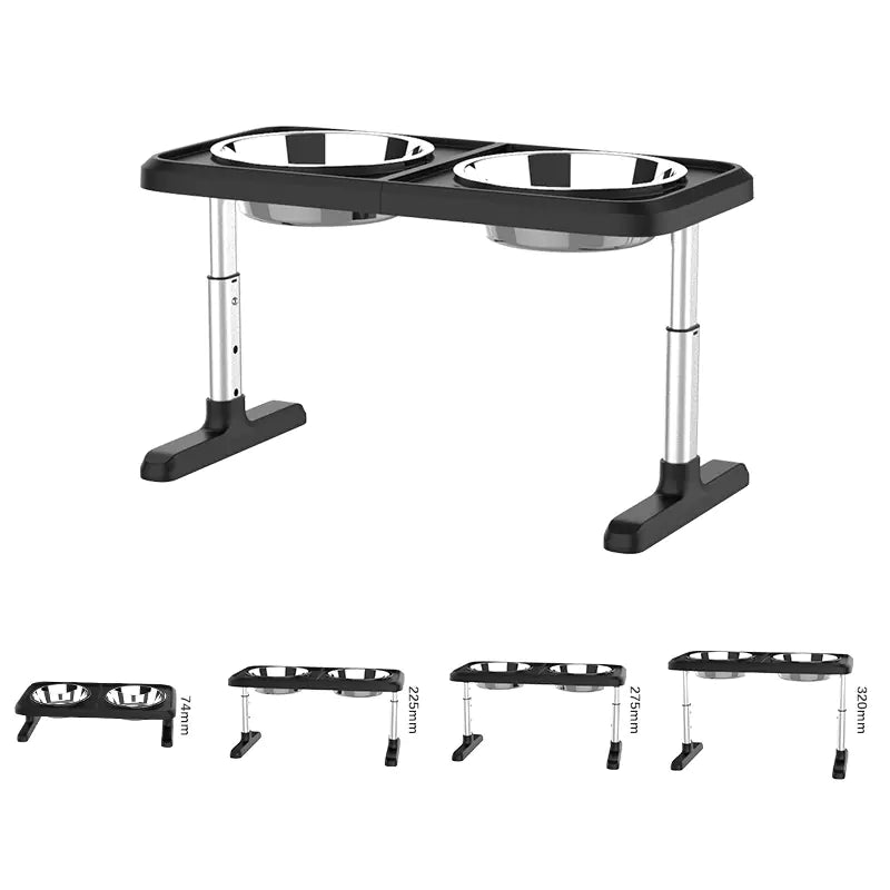 Plateau de Table de Double Bol Pliant pour Animaux de Compagnie