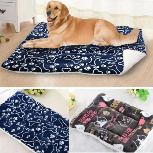 Matelas et Couverture en Polaire Épaisse pour Chenil