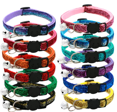 Collier de Chat Réglable Coloré avec Clochette pour Animaux