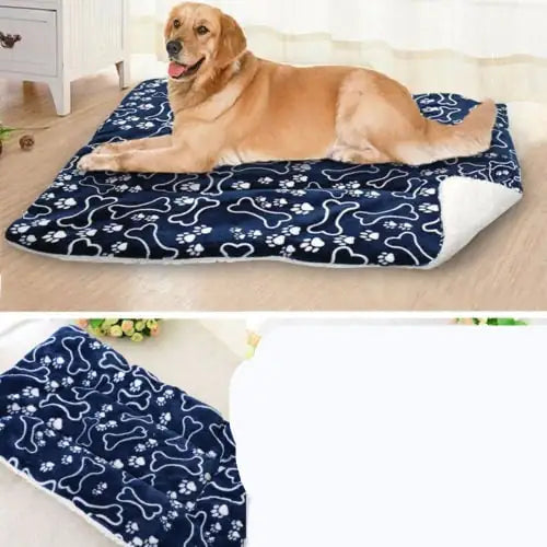 Matelas et Couverture en Polaire Épaisse pour Chenil